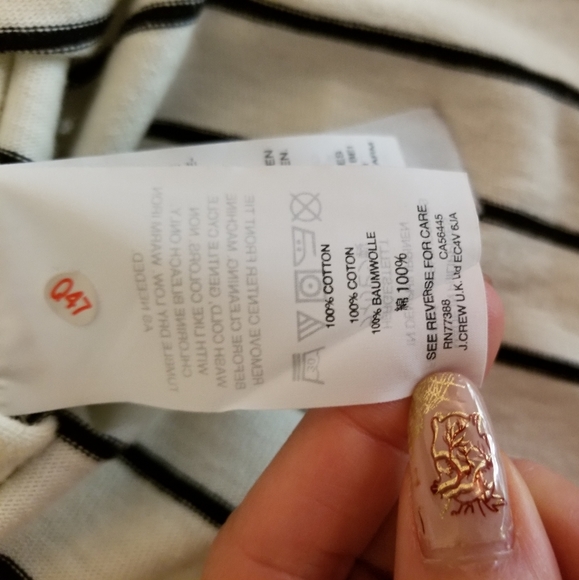 J. Crew 100% Cotton Le Velvet Bow Stripe Shirt - Picture 7 of 7